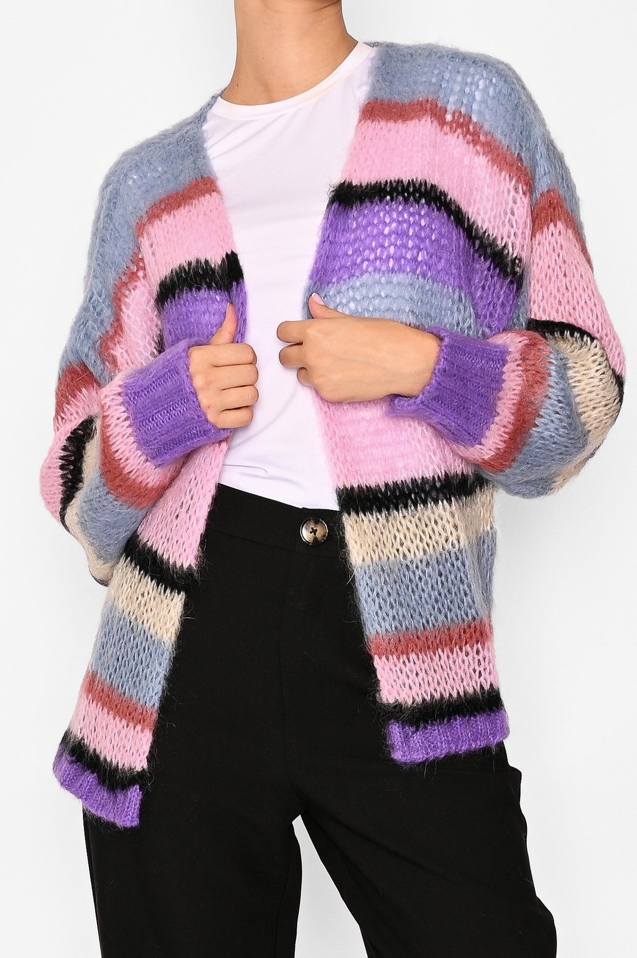 Ronette Knit Cardigan Mix Stripe