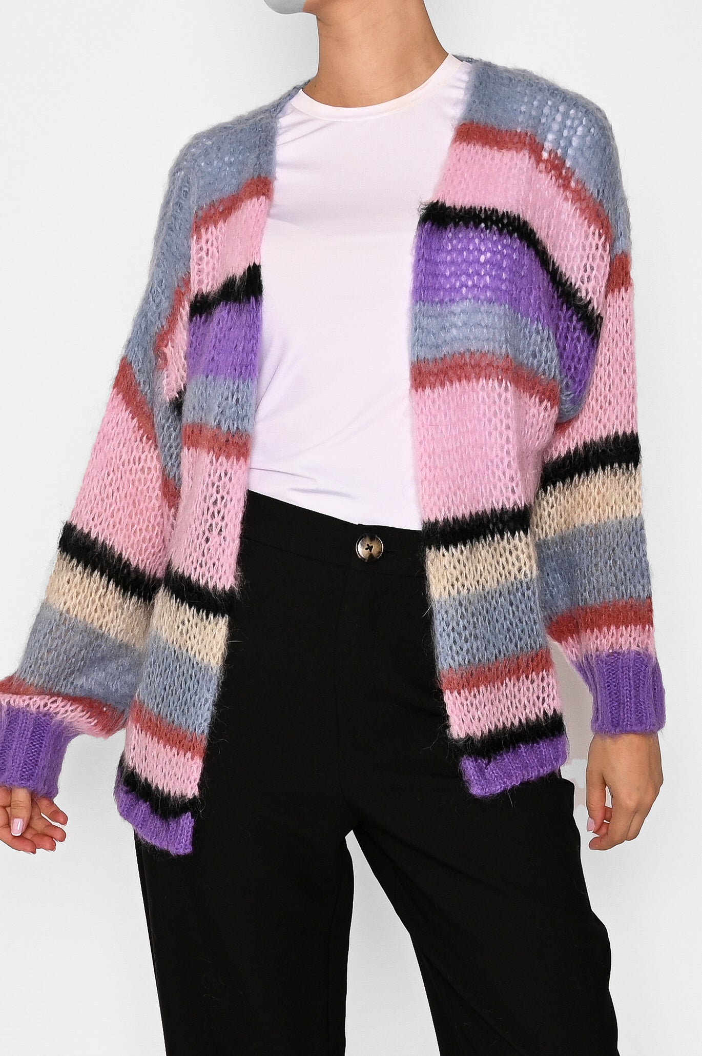 Ronette Knit Cardigan Mix Stripe