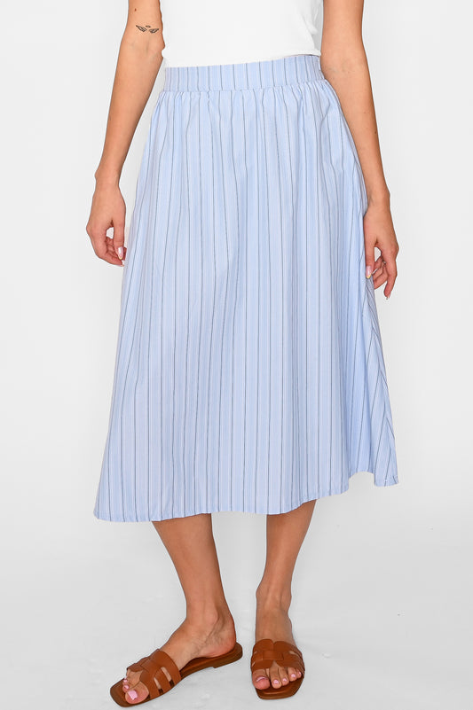 Sally Skirt Light Blue Stripe