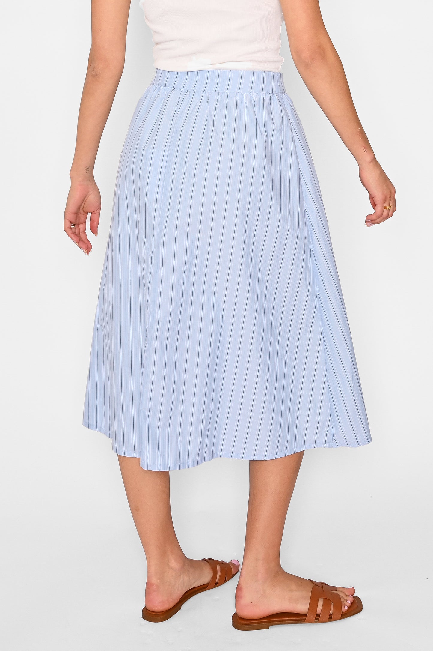 Sally Skirt Light Blue Stripe