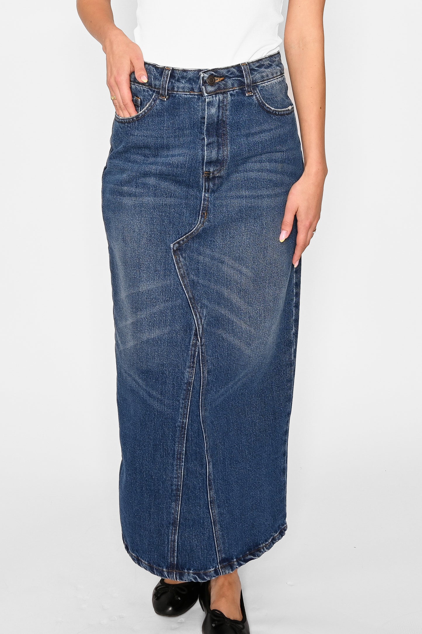 Rory Denim Skirt Dark Blue Washed