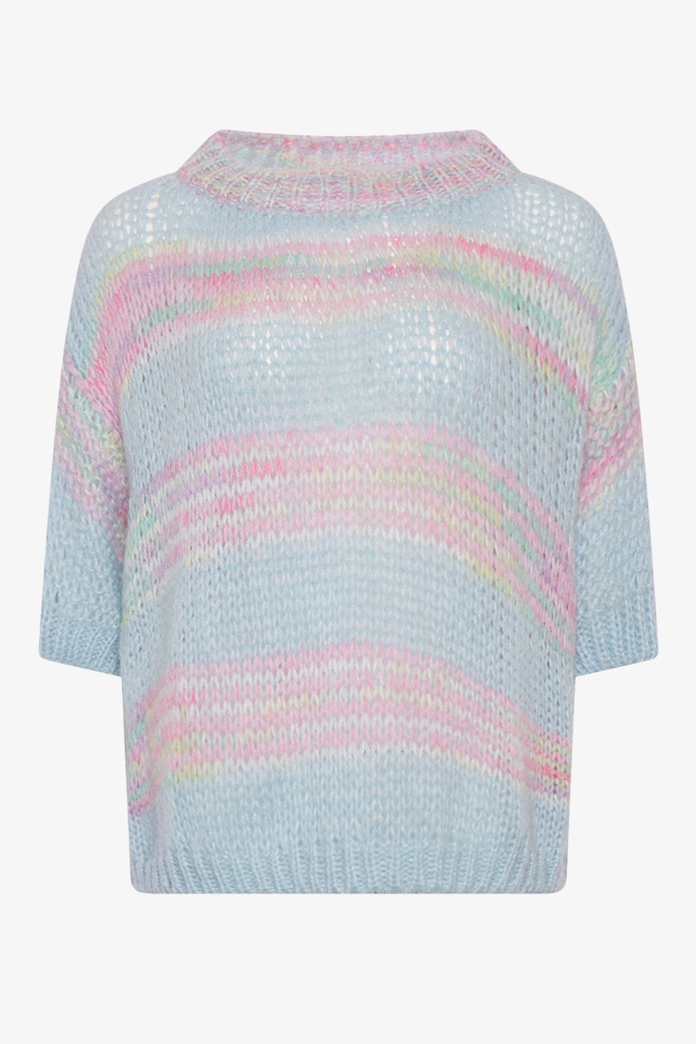 Noellas Shilo Knit Jumper Blue/pink rainbow. Køb Striktrøjer hos www.noellafashion.dk