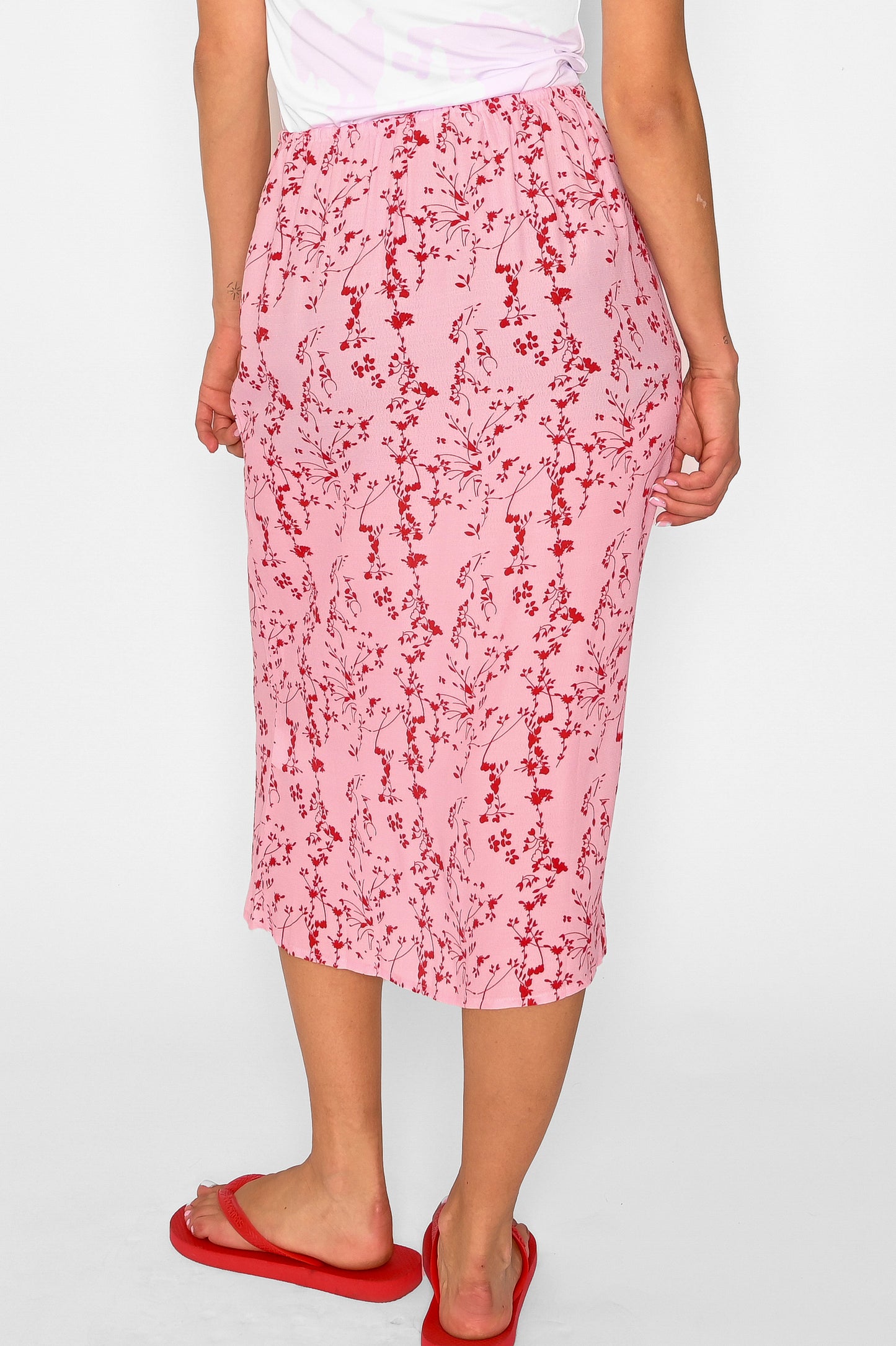 Shuna Skirt Rose/Red Flower