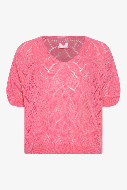 Noellas Sia Knit Jumper Bubblegum pink. Køb Striktrøjer hos www.noellafashion.dk
