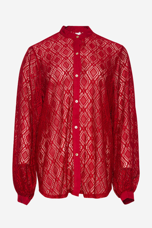 Noellas Texas Lace Shirt Red. Køb Skjorter hos www.noellafashion.dk