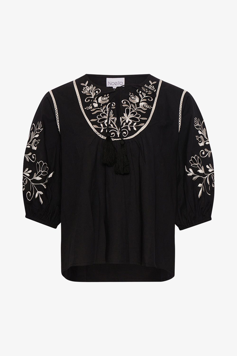 Noellas Susanna Blouse Black. Køb Bluser hos www.noellafashion.dk