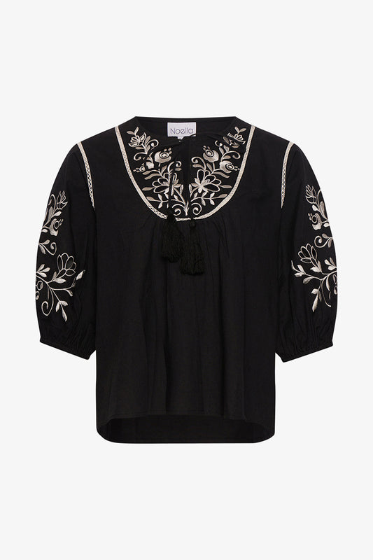 Noellas Susanna Blouse Black. Køb Bluser hos www.noellafashion.dk