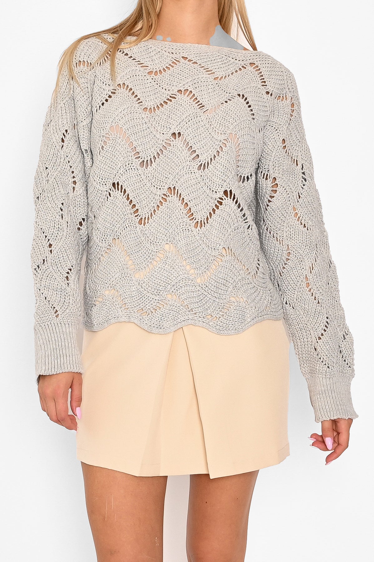 Taffy Knit Sweater Grey melange