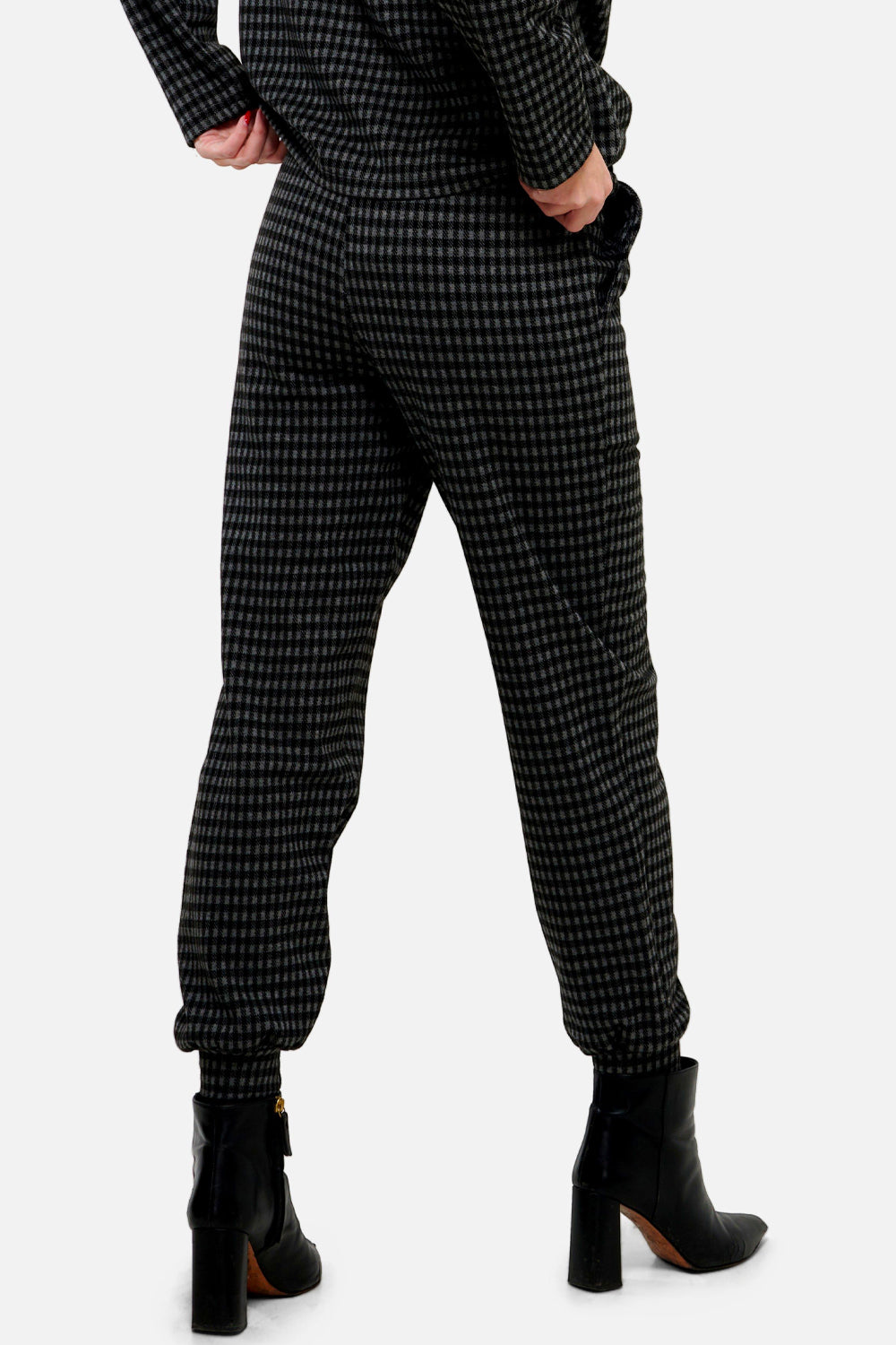 Aia Pants Rayon Darkgrey Checks