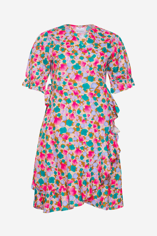 Noellas Aspen Short Dress Off White/ Pink Mix. Køb Kjoler hos www.noellafashion.dk