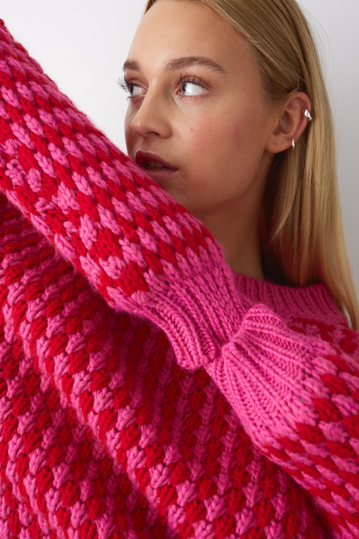 Gio Knit Jumper Pink Red Mix