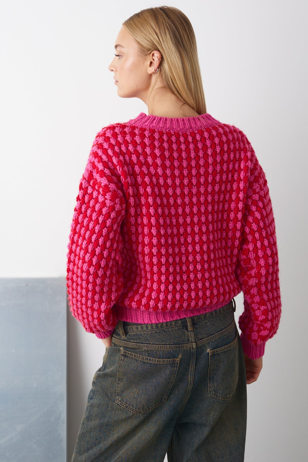 Gio Knit Jumper Pink Red Mix