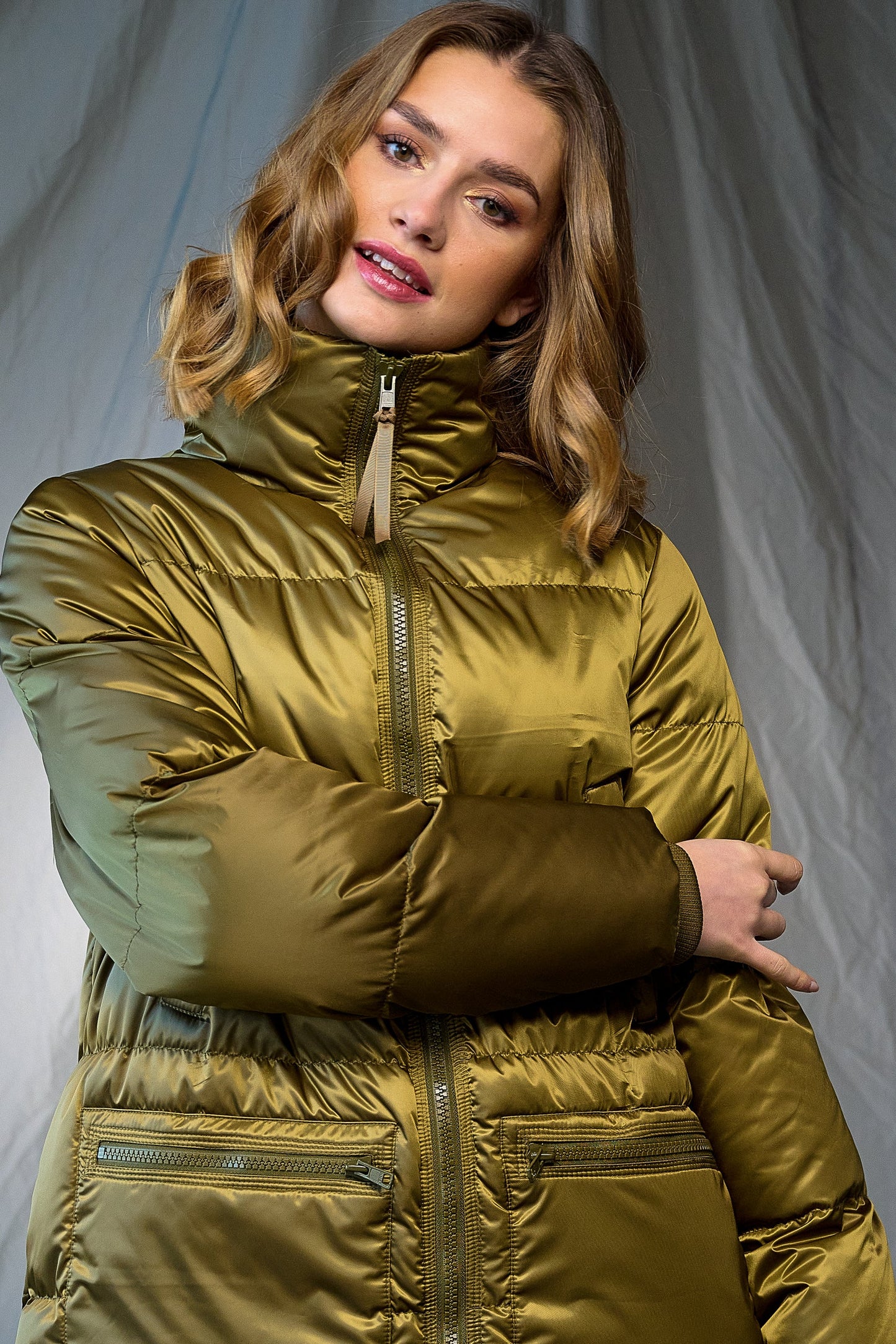 Nari Puffer Coat Army