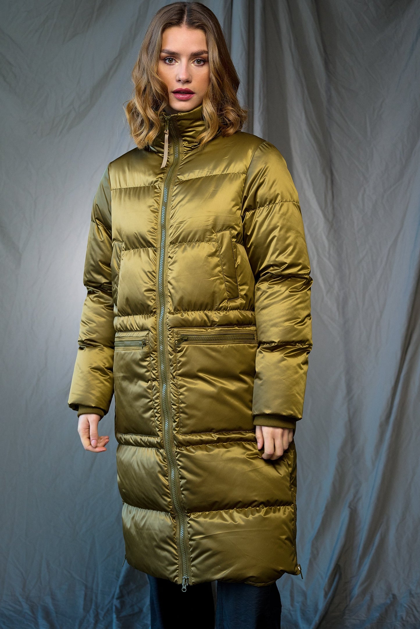 Nari Puffer Coat Army