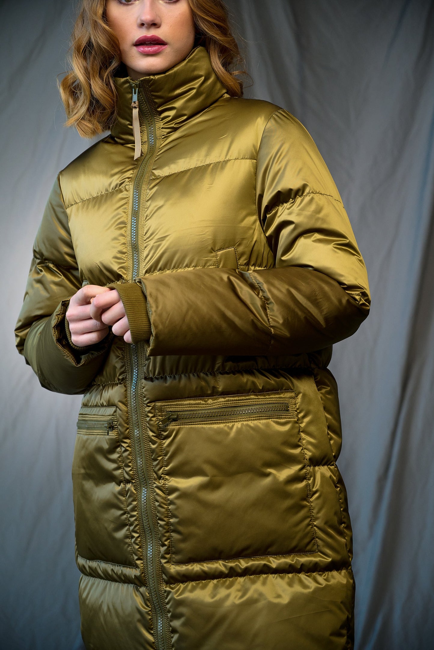 Nari Puffer Coat Army