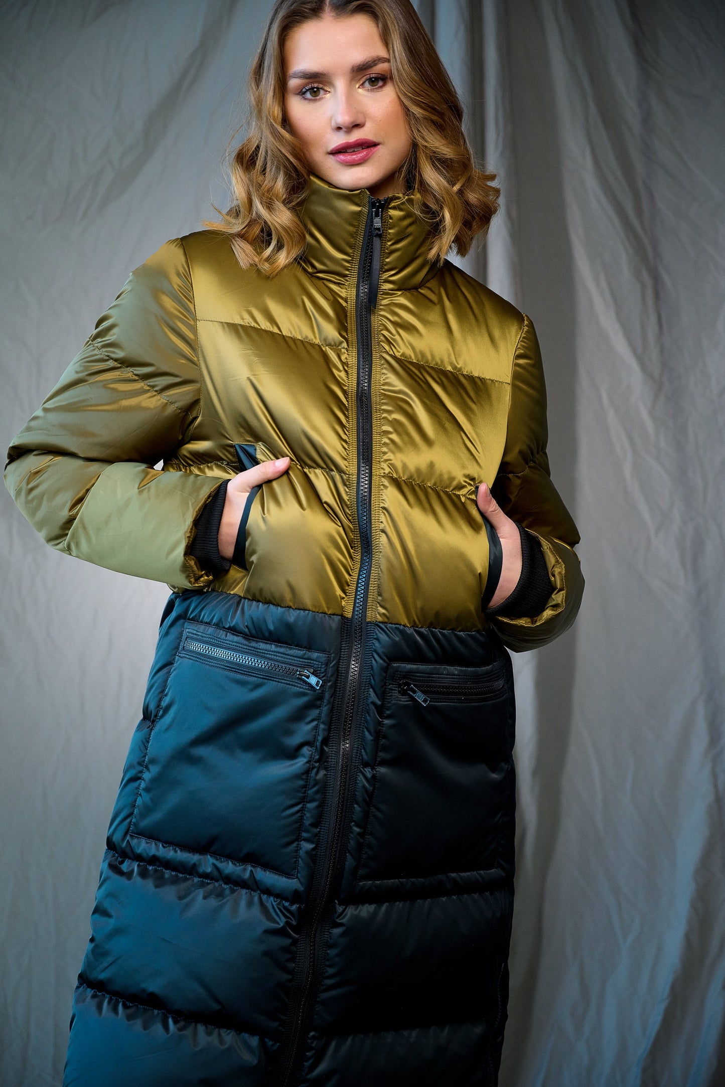 Nari Puffer Coat Army Mix