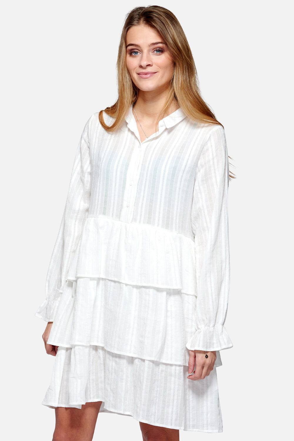 Baja Dress Cotton Broderie White