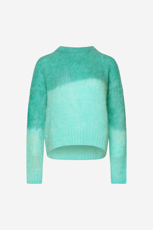 Noellas Belinda Dip Sweater Green. Køb Striktrøjer hos www.noellafashion.dk