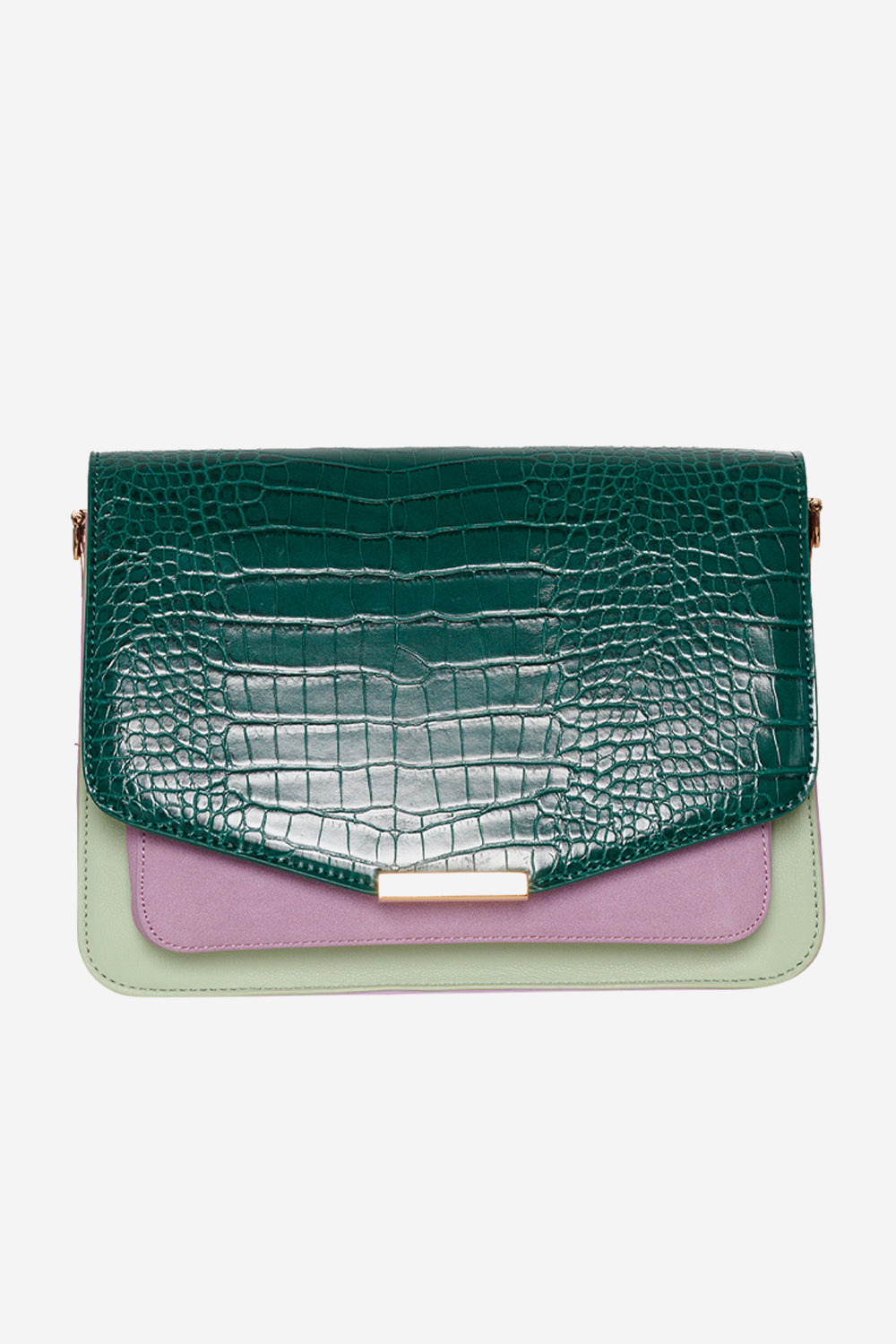 Blanca Multi Compartment Bag Green Croco/Mint/Purple Mix