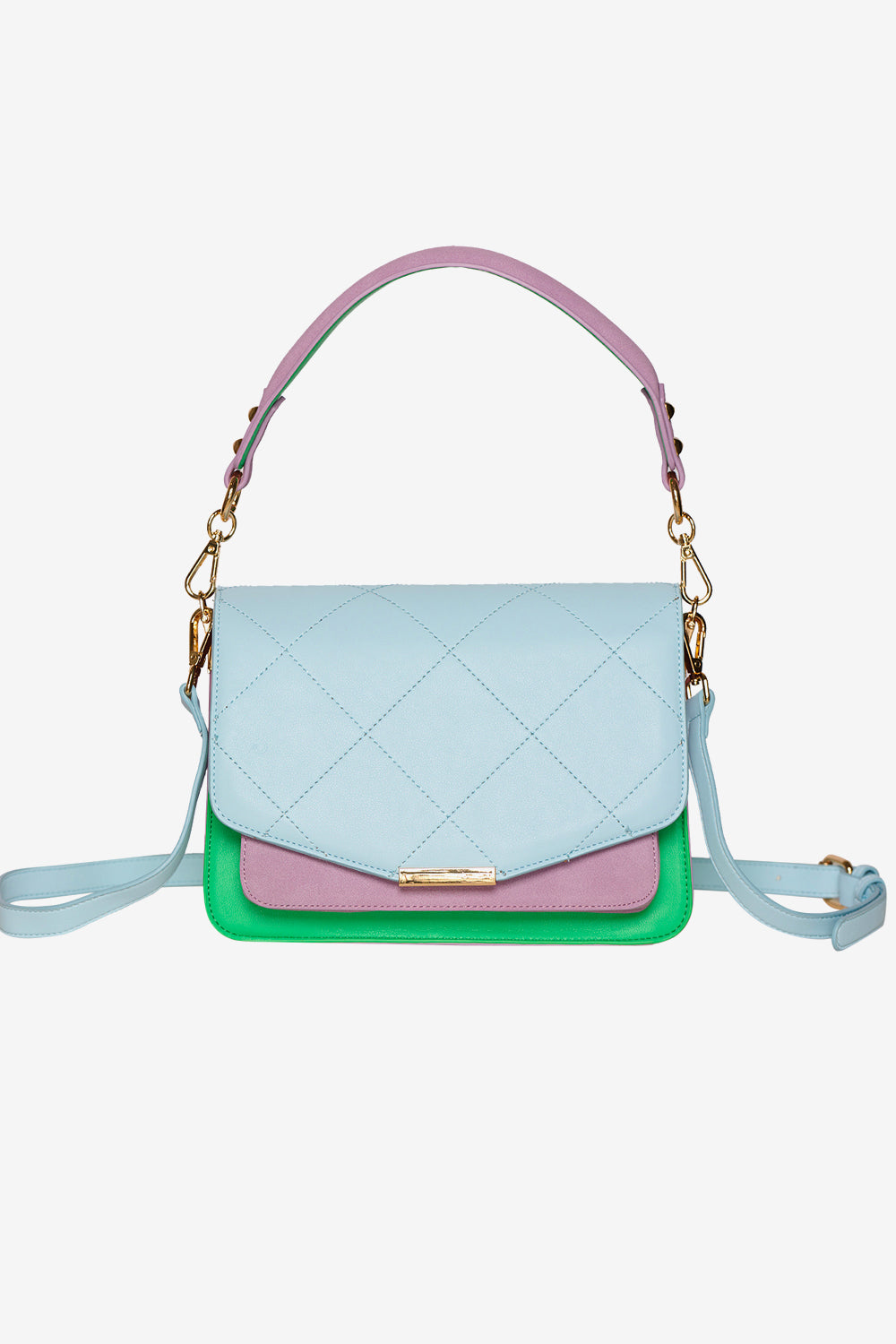 Noellas Blanca Multi Compartment Bag Lightblue/Green/Lilac Mix. Køb Tasker hos www.noellafashion.dk