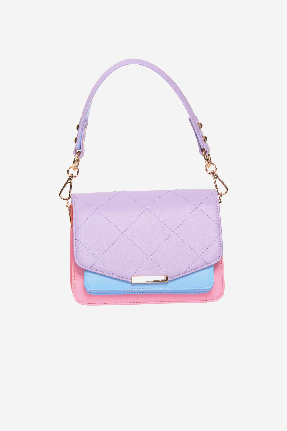 Blanca Multi Compartment Bag Light Pink/Light Blue/Purple