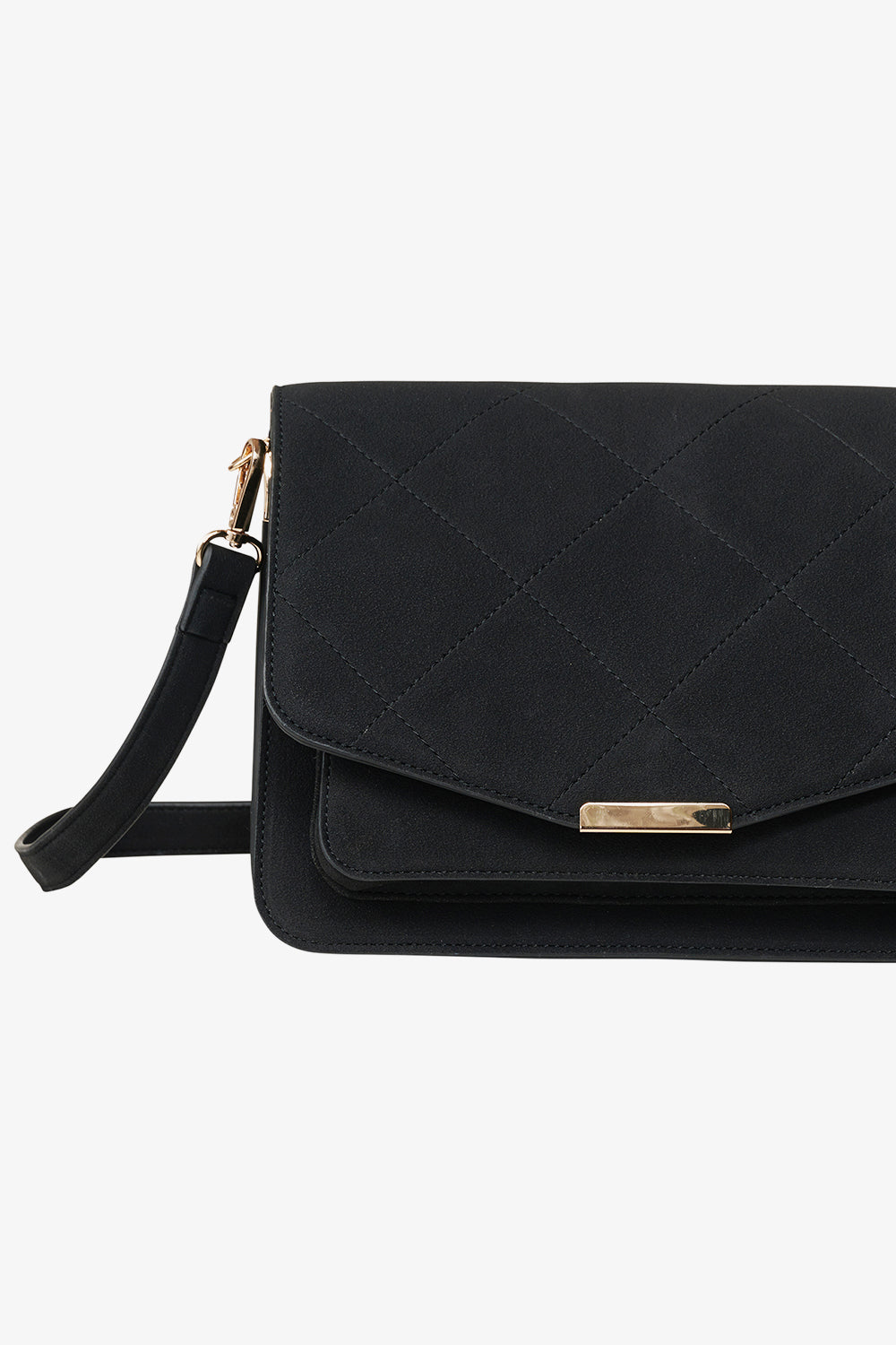 Blanca Multi Compartment Bag Black Suede