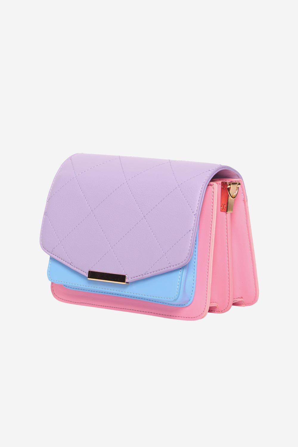 Blanca Multi Compartment Bag Light Pink/Light Blue/Purple