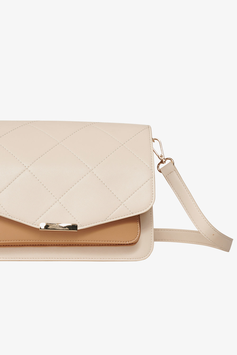 Blanca Multi Compartment Bag Nude Leather Look