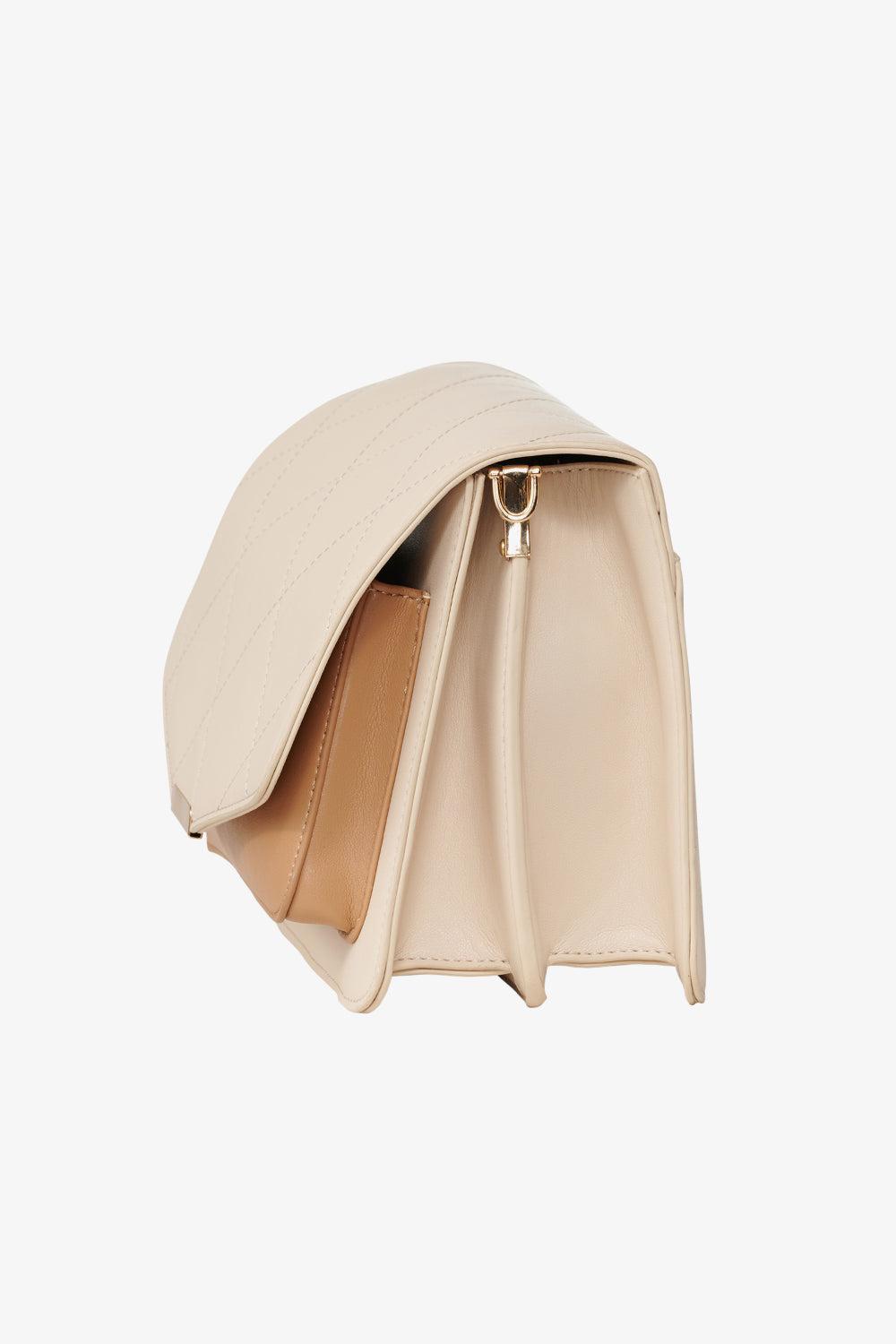 Blanca Multi Compartment Bag Nude Leather Look