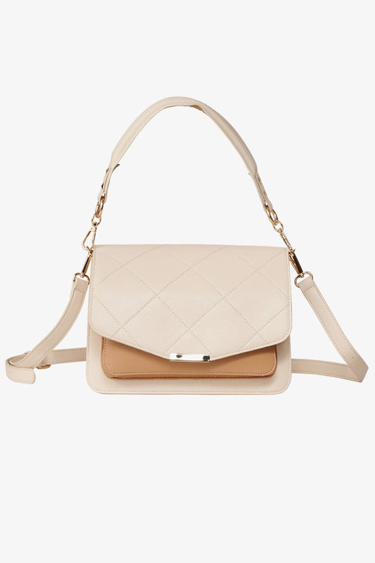 Noellas Blanca Multi Compartment Bag Nude Leather Look. Køb Tasker hos www.noellafashion.dk