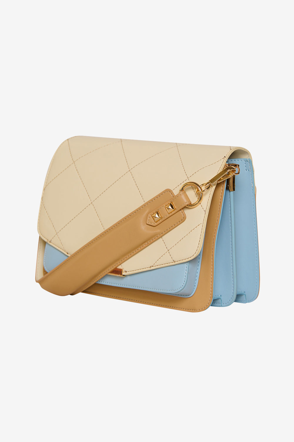 Blanca Multi Compartment Bag Offwhite/Lightblue/Camel