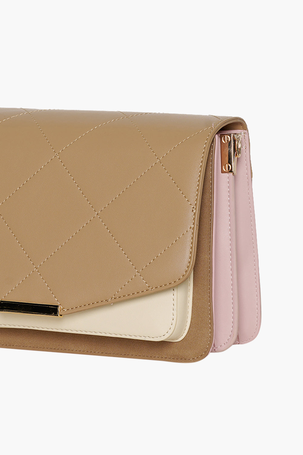 Blanca Multi Compartment Bag Taupe/Offwhite/Rose Mix