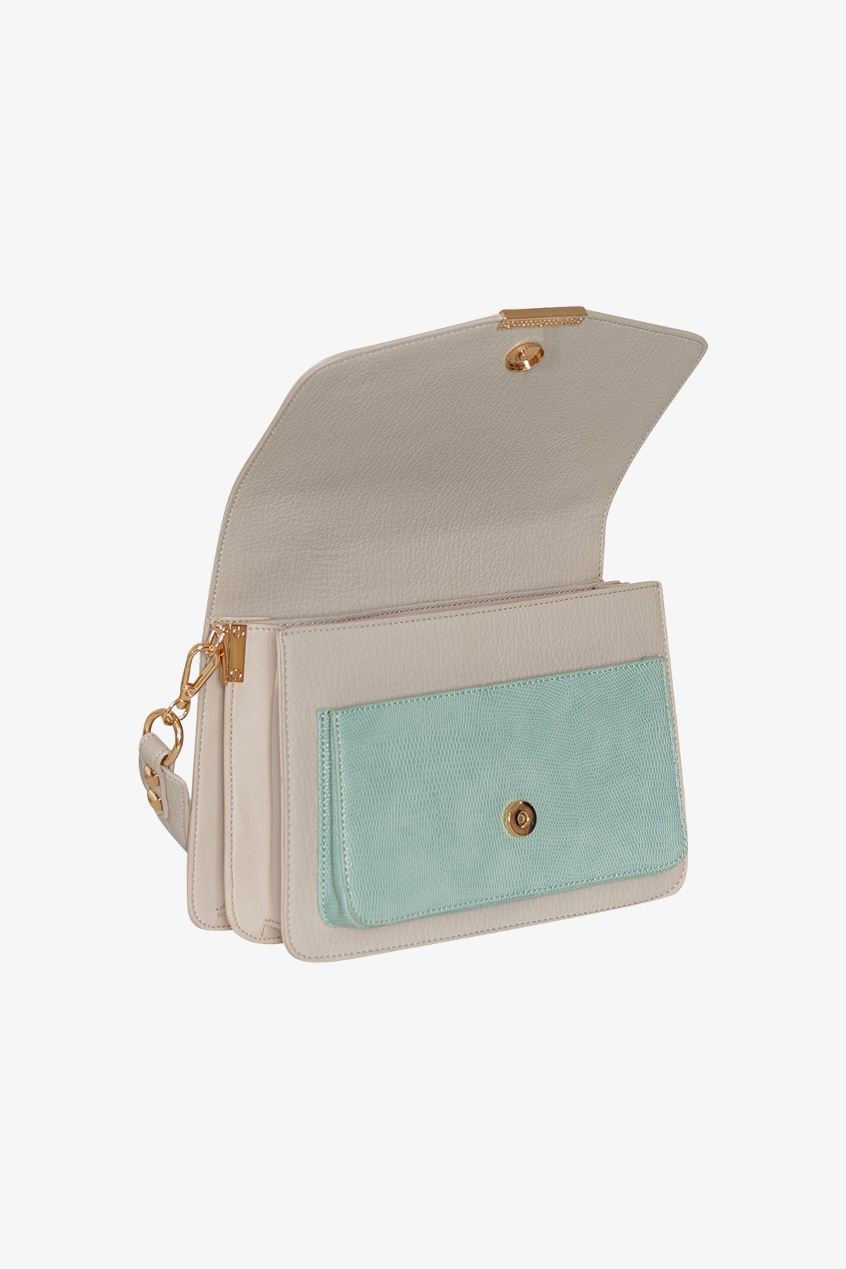 Blanca Multi Compartment Bag Mint Lizard/Grey