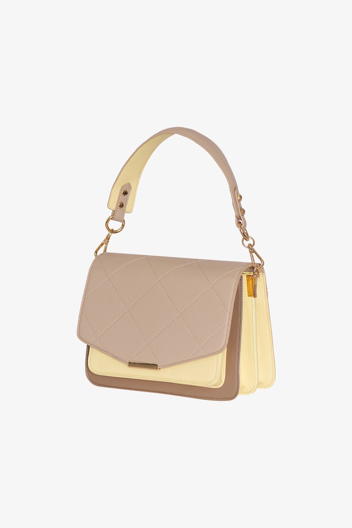 Blanca Multi Compartment Bag Pastel Yellow/Taupe