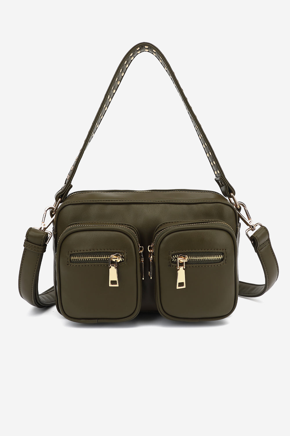 Noellas Celina Bag w. Gold Dark Olive. Køb Tasker hos www.noellafashion.dk