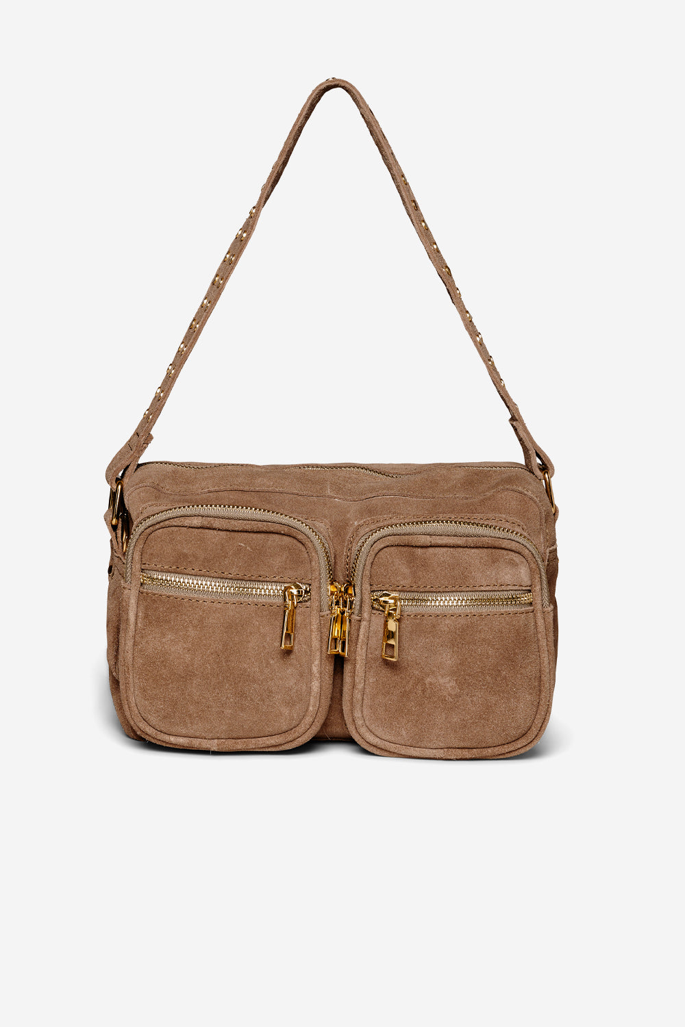 Celina Bag Real Suede W. Gold Taupe