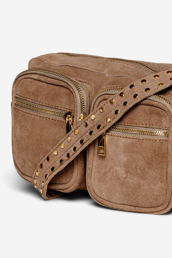 Celina Bag Real Suede W. Gold Taupe