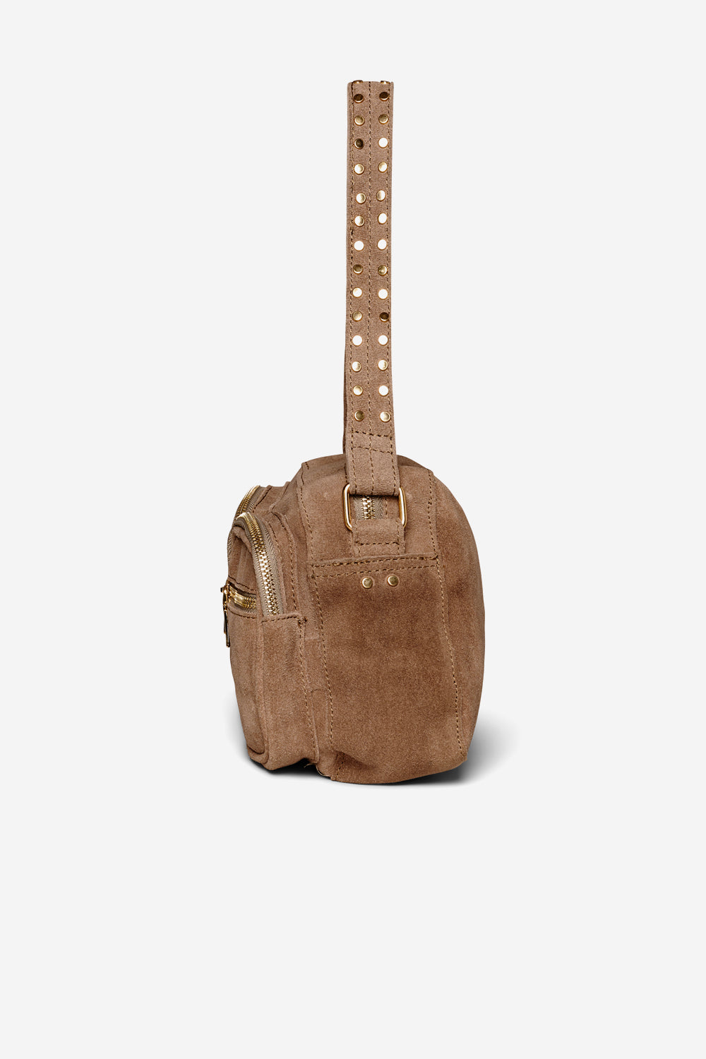 Celina Bag Real Suede W. Gold Taupe