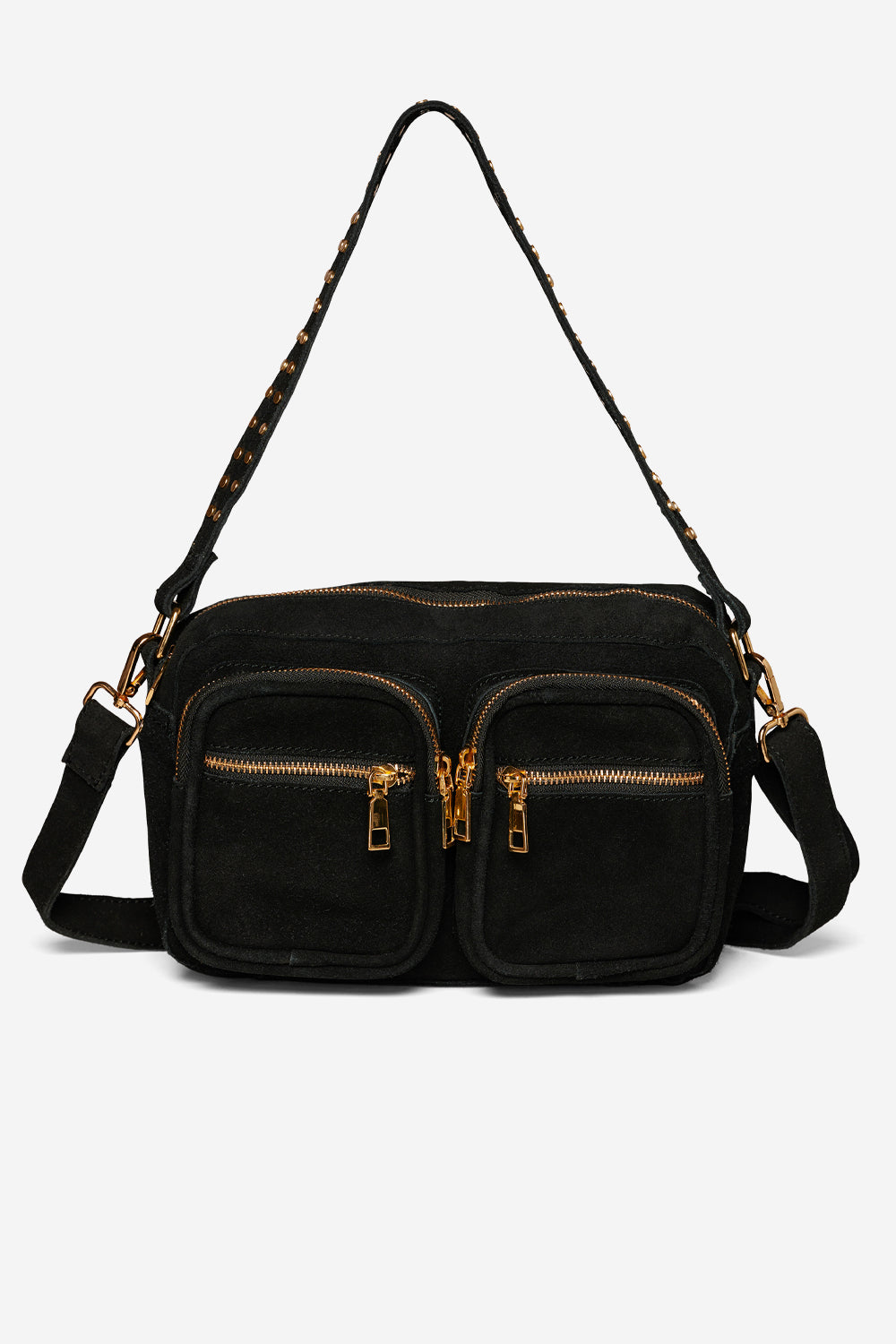 Noellas Celina Bag Real Suede W. Gold Black. Køb Tasker hos www.noellafashion.dk