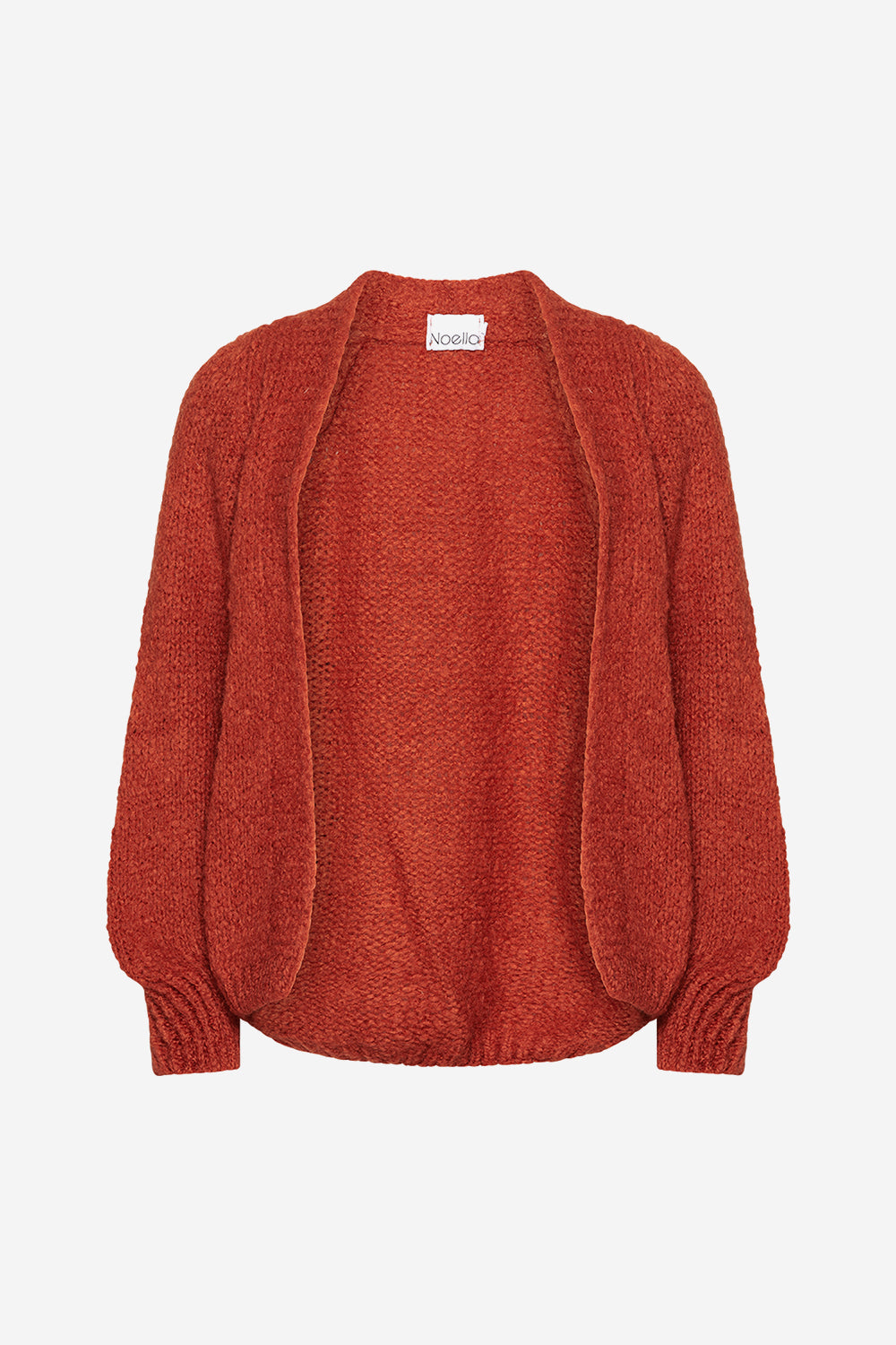 Noellas Fora Knit Cardigan Deep Orange. Køb Cardigans hos www.noellafashion.dk