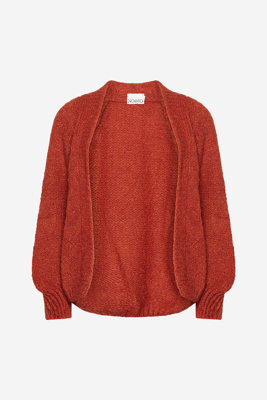 Noellas Fora Knit Cardigan Deep Orange. Køb Cardigans hos www.noellafashion.dk