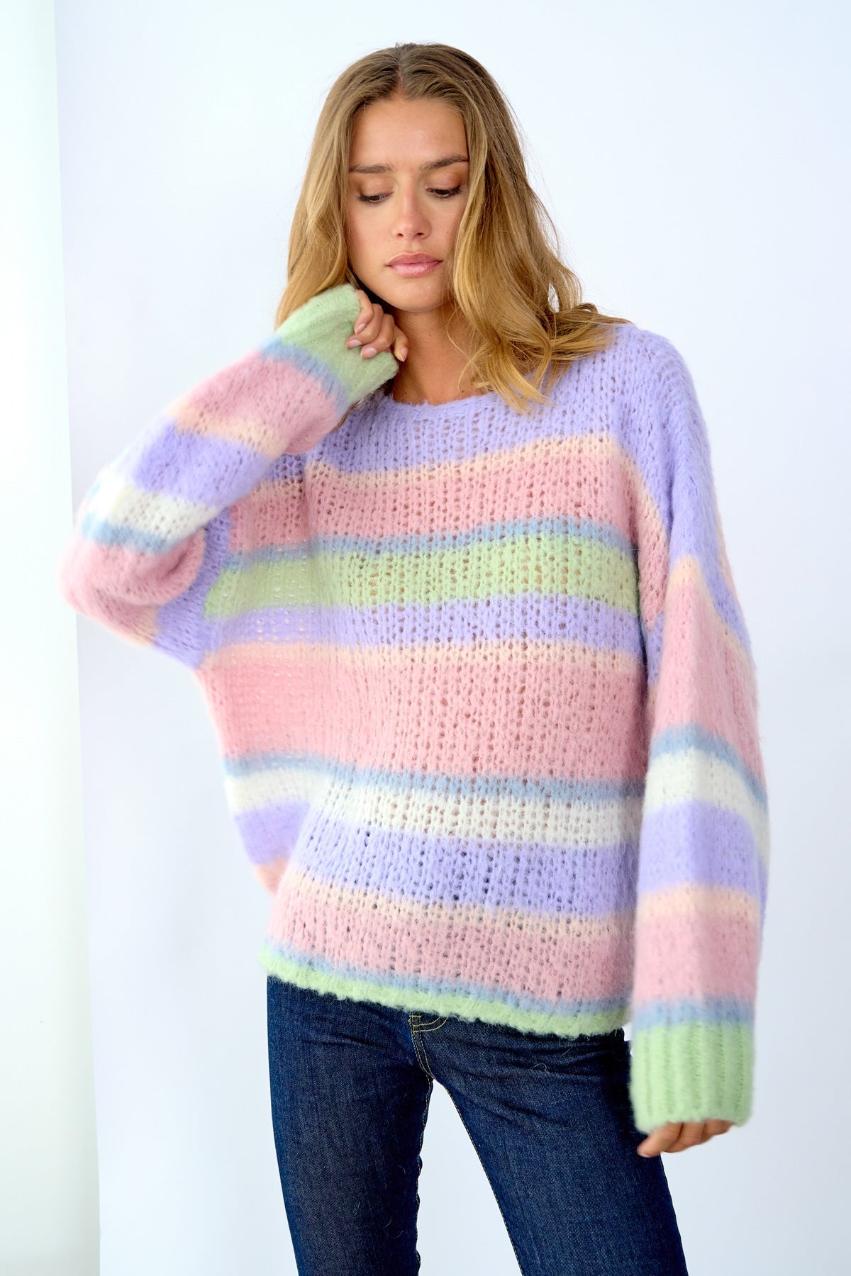 Noellas Rona Ella Knit Sweater Soft Pastel Mix. Køb Striktrøjer hos www.noellafashion.dk