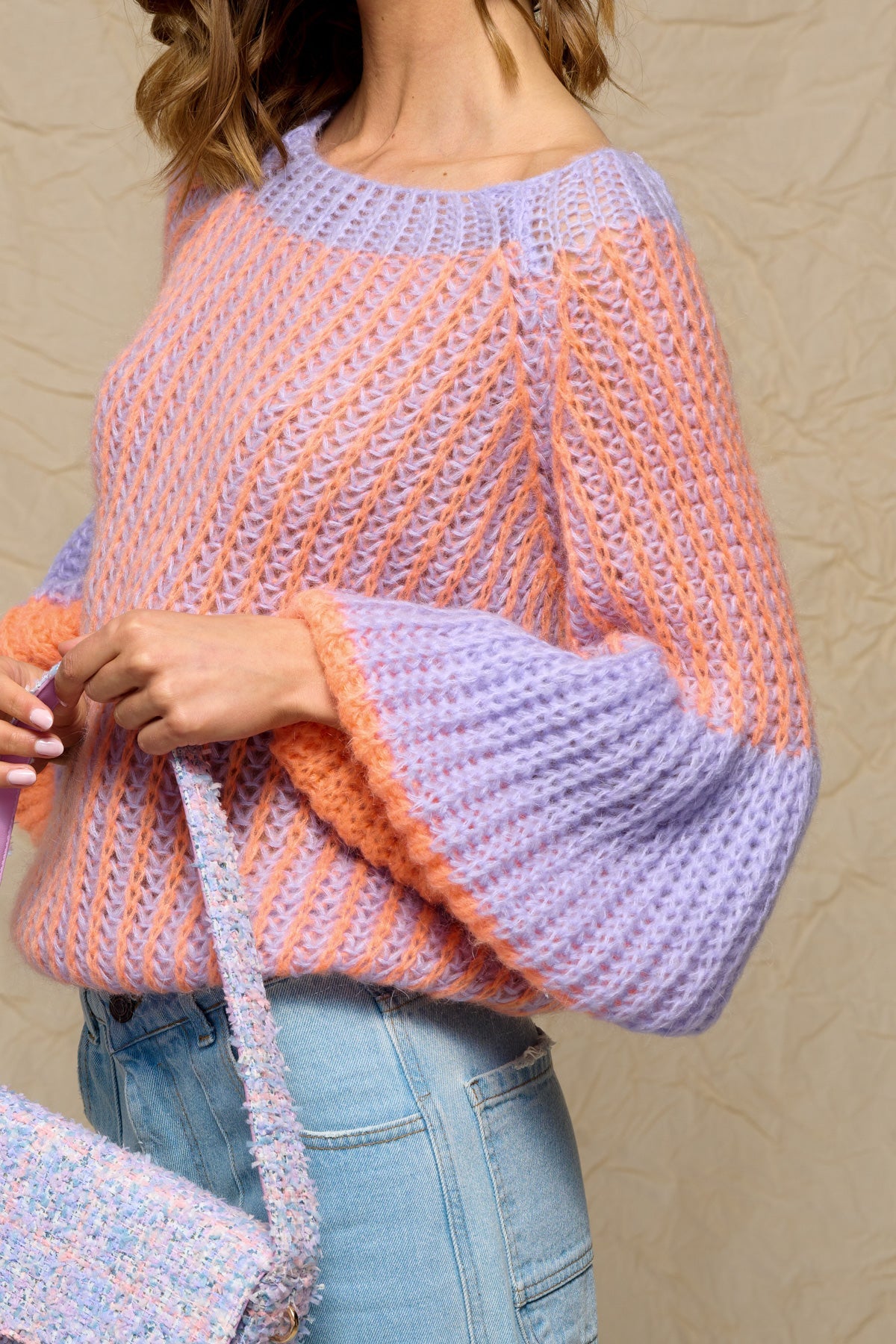 Liana Knit Sweater Lilac/Apricot Mix