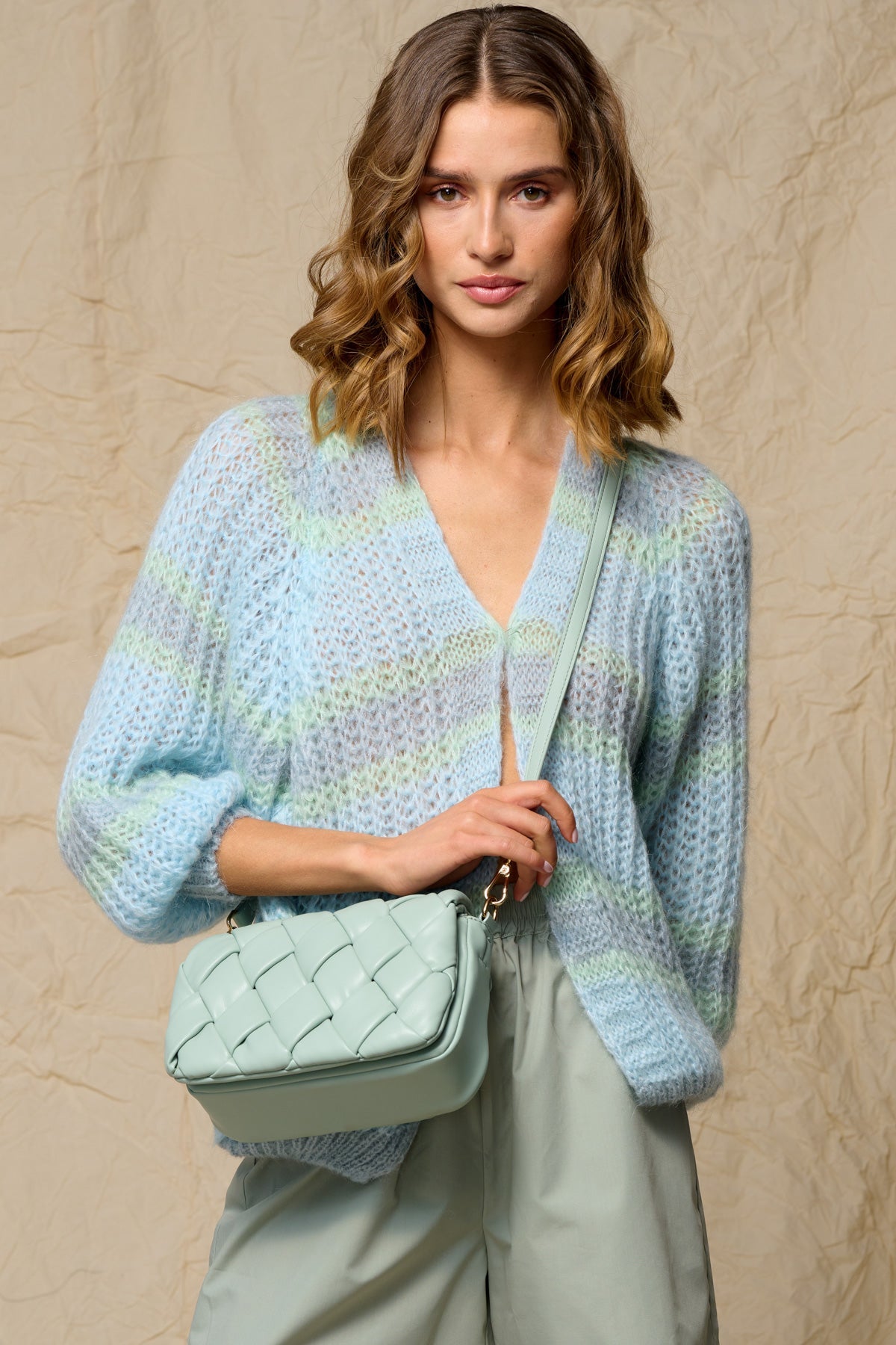 Noellas Vera Knit Cardigan Light Blue/Blue/Mint Mix. Køb Cardigans hos www.noellafashion.dk