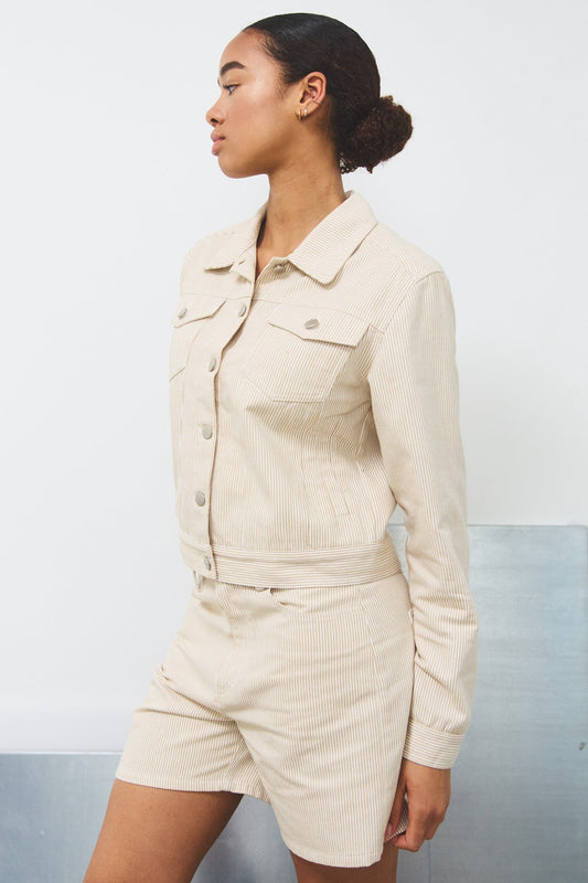 Noellas Sawyer Jacket Beige/White. Køb Jakker hos www.noellafashion.dk
