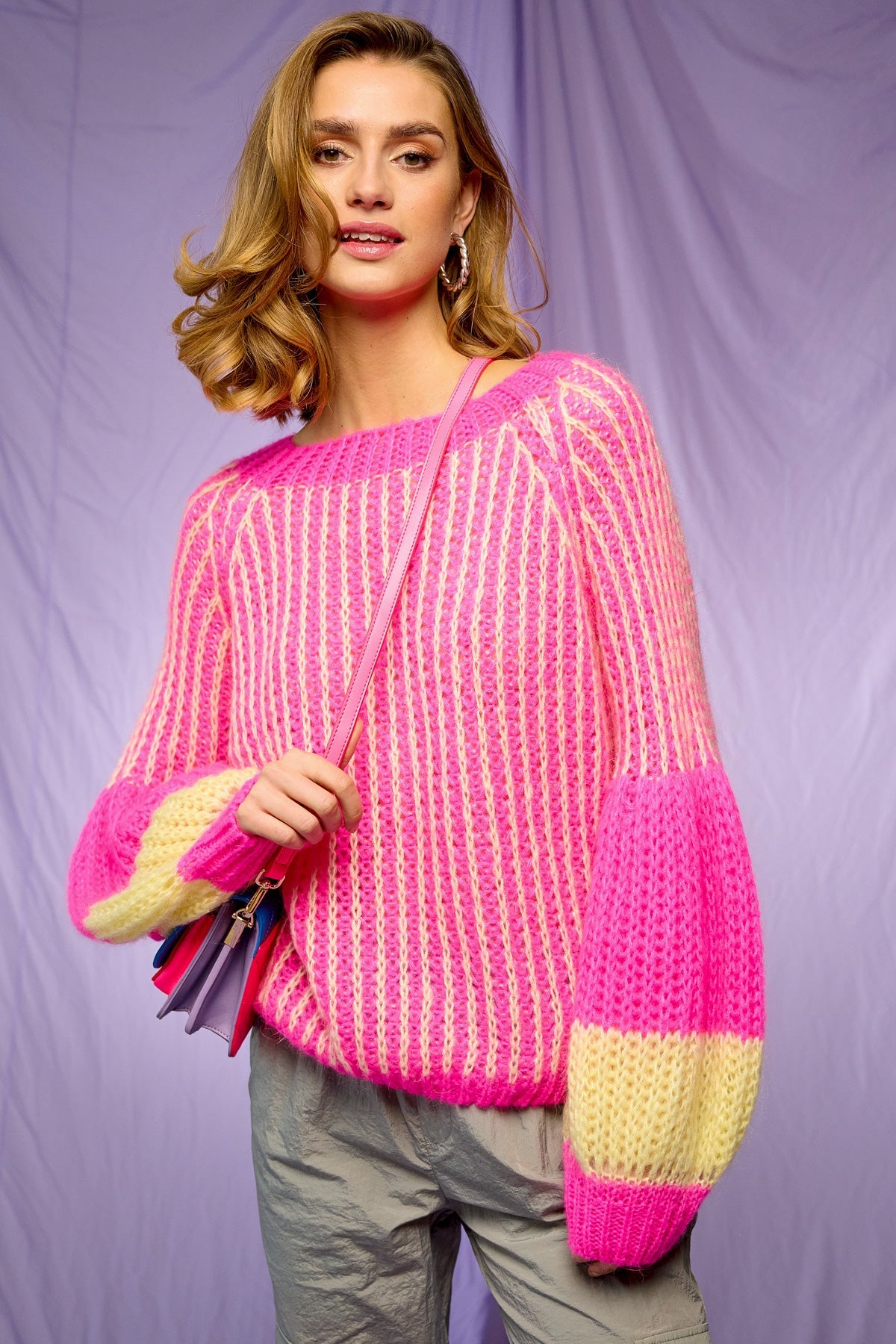 Liana Knit Sweater Pink/Yellow Mix