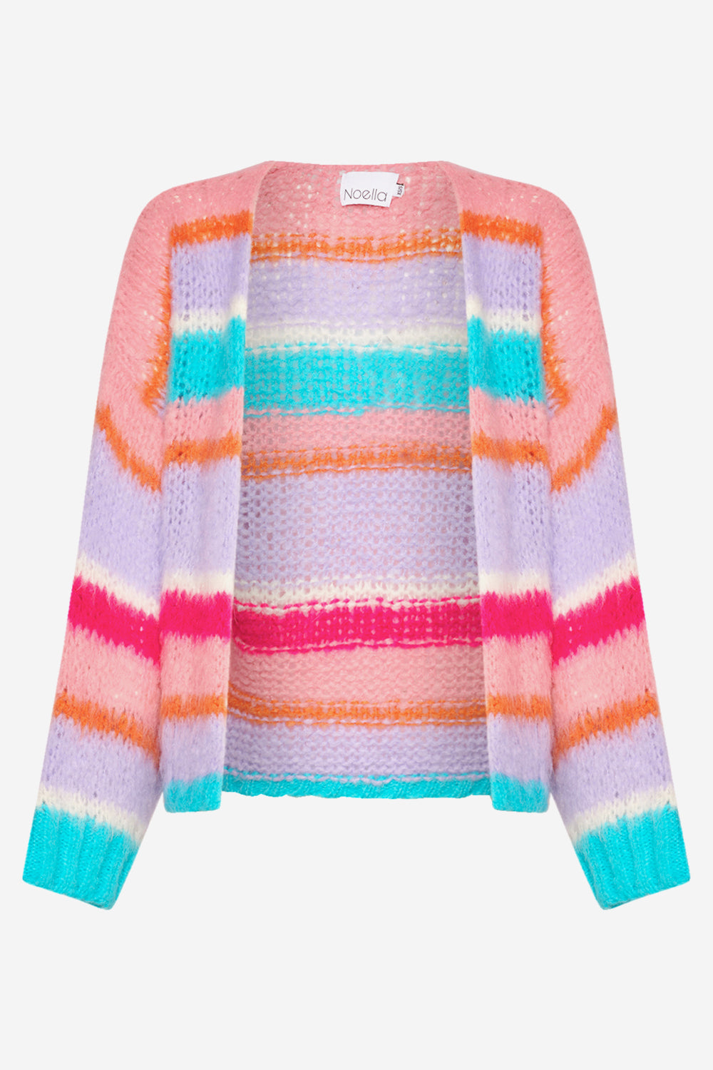 Noellas Ella Knit Cardigan Rose/Blue/Lilac Mix. Køb Cardigans hos www.noellafashion.dk