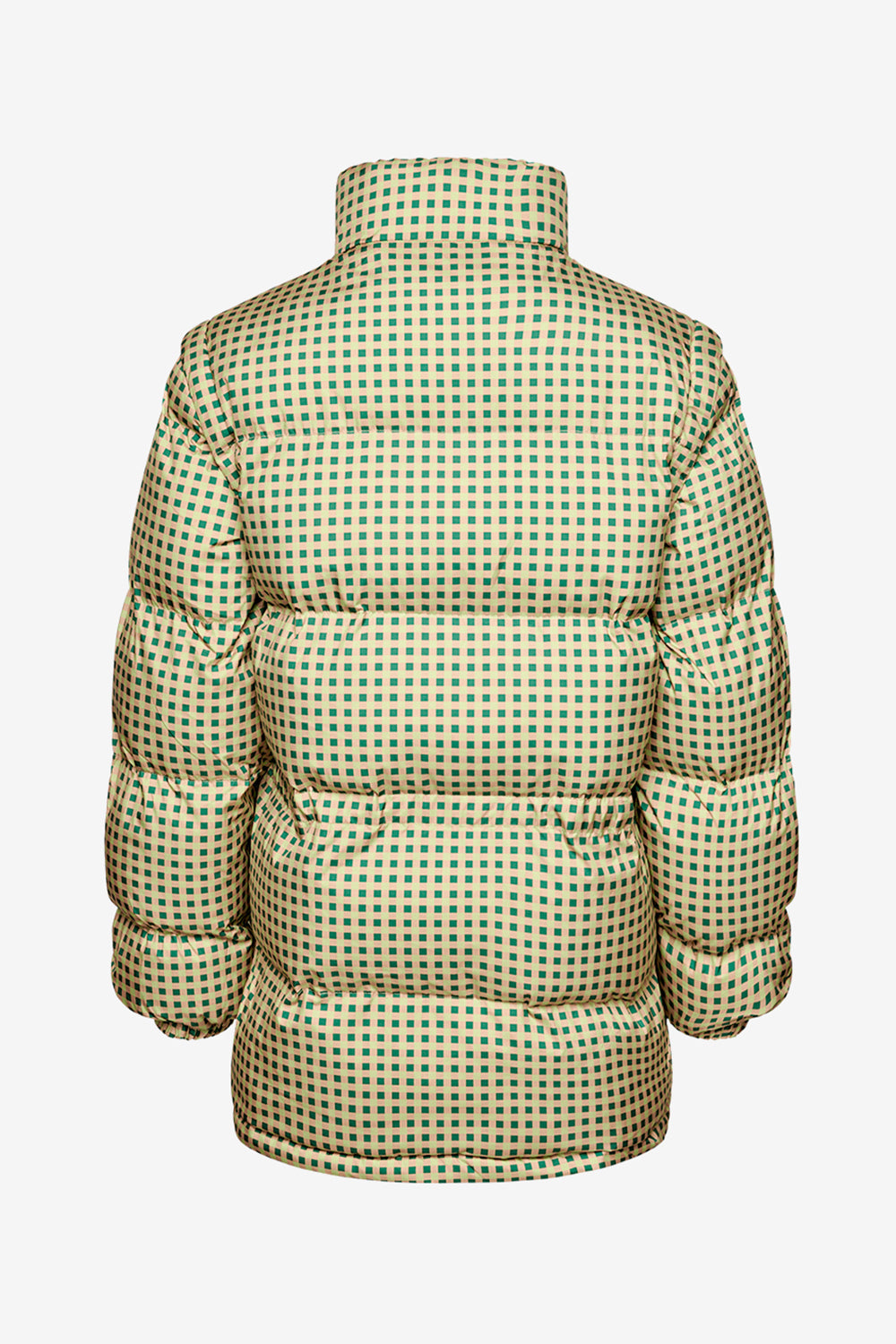 Emilia Puffer Jacket Green/lime Checks