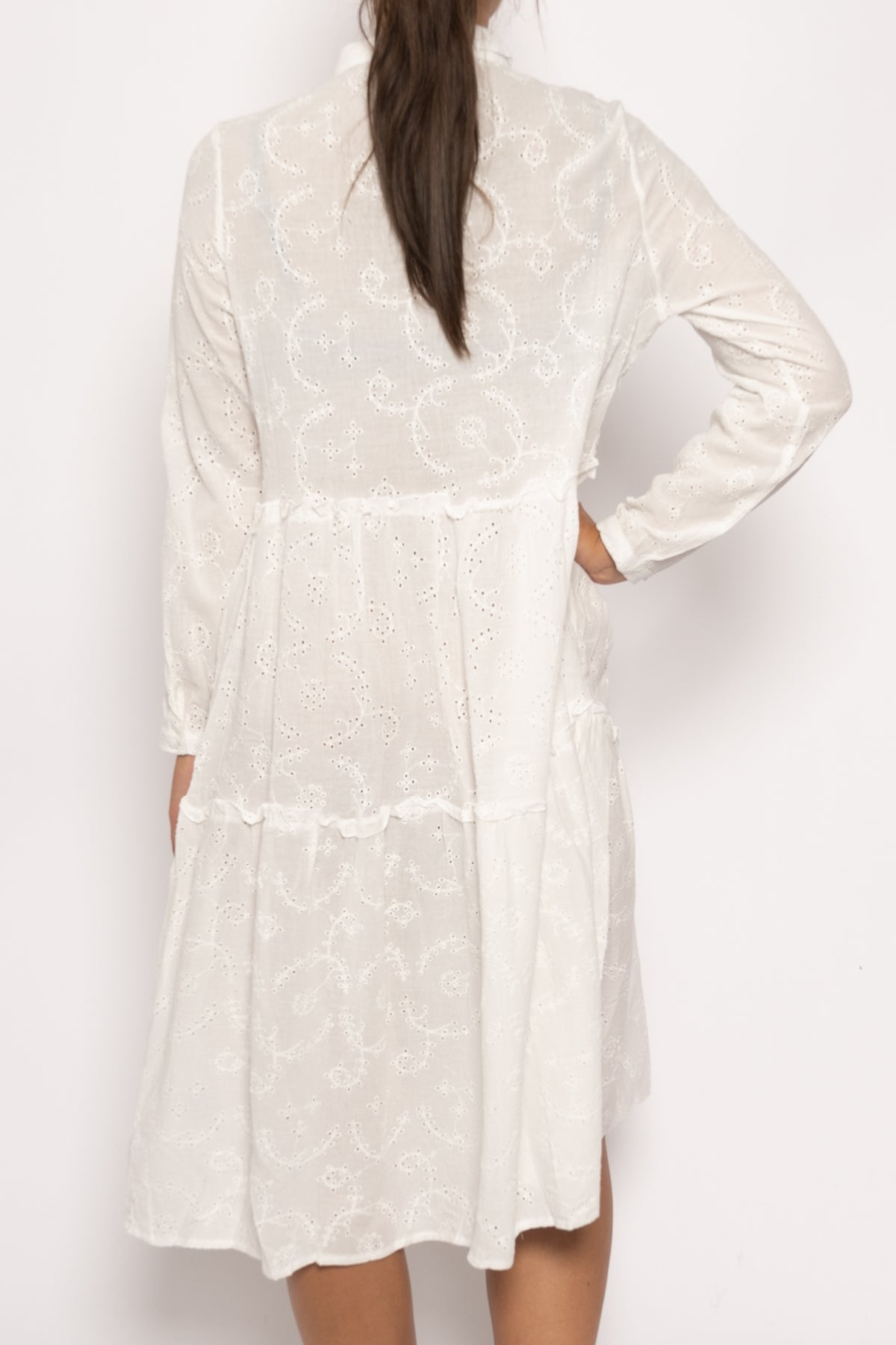 Vibe Dress Cotton Broderie White