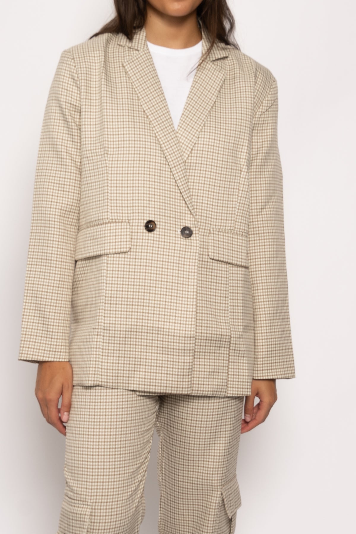 Mille Oversize Blazer Camel Checks